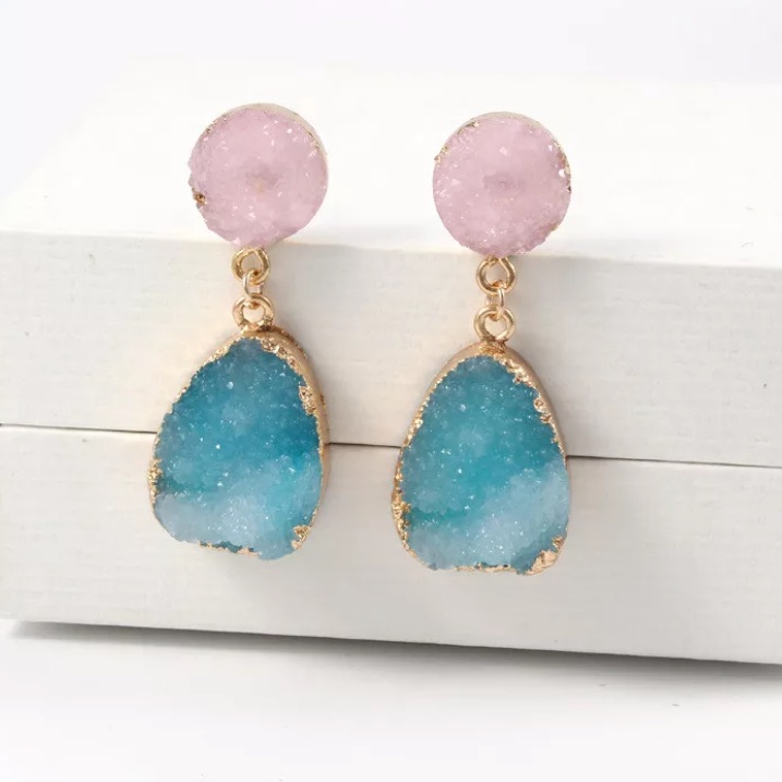 Just Indruzy Resin Water Drop Statement Earrings